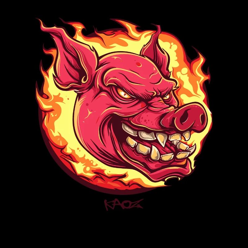 Cochon boule de feu très intense