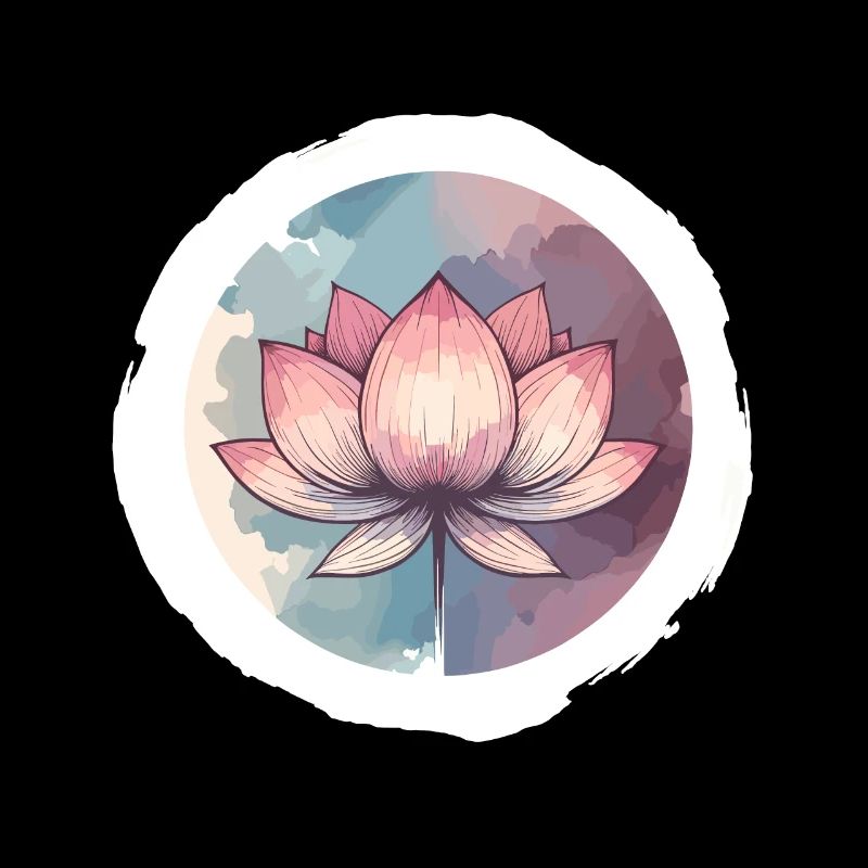 Lotusblüte gezeichnet