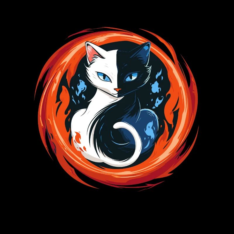 Yin Yang Katzen Katzenkunst für einen