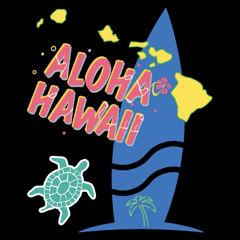 Belle idee cadeau graphique design carte de Hawaii