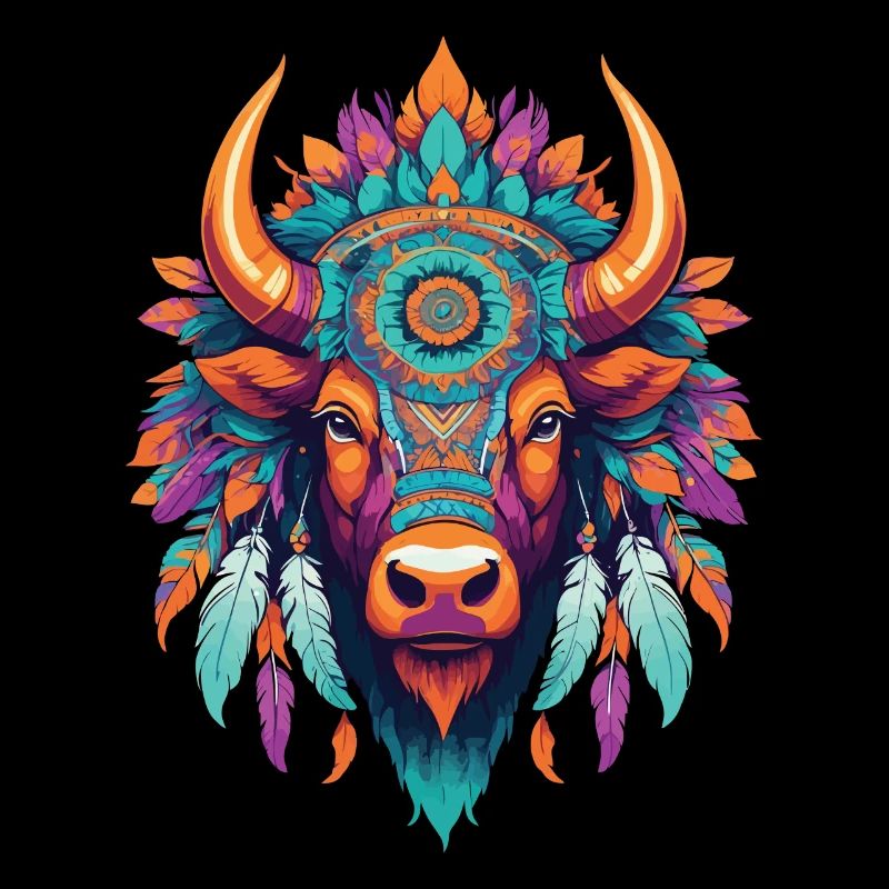 Conception de mandala du Taureau avec des éléments spirituels