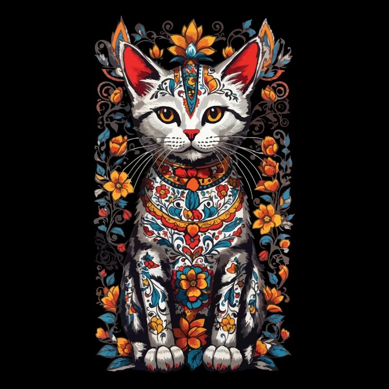 Chat Floral Mexicain Propriétaire De Chat Domestique