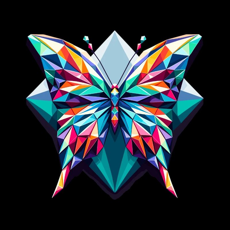 Papillon dans l’illustration polygonale