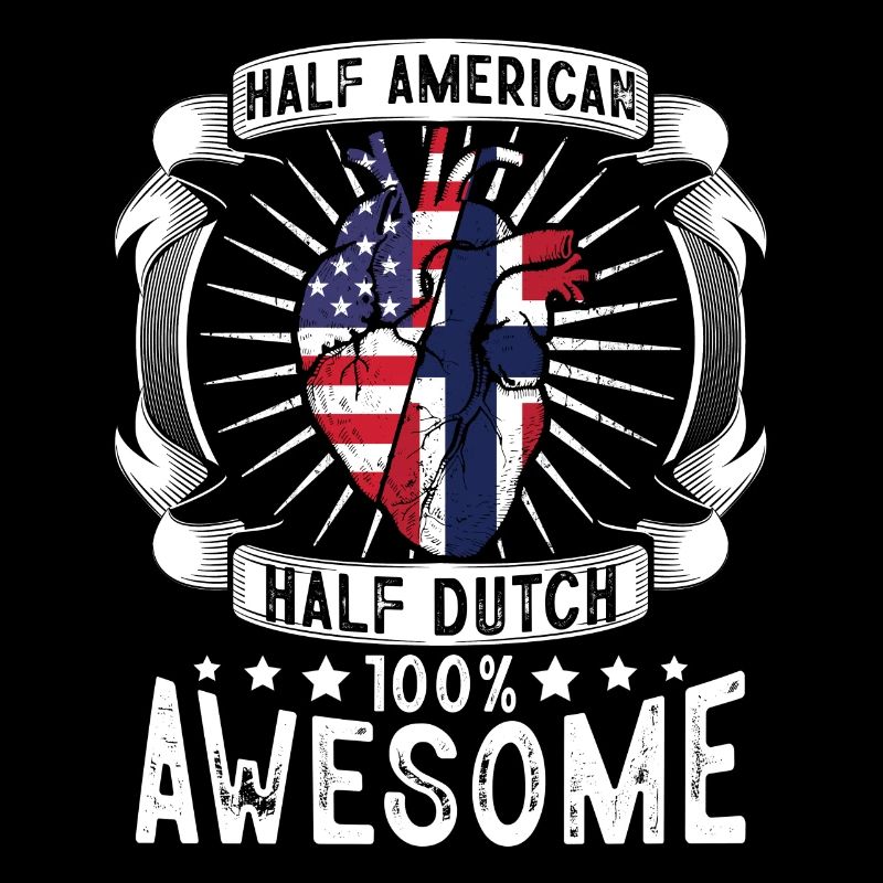 Netherlands USA Flag - Half American Half Dutch