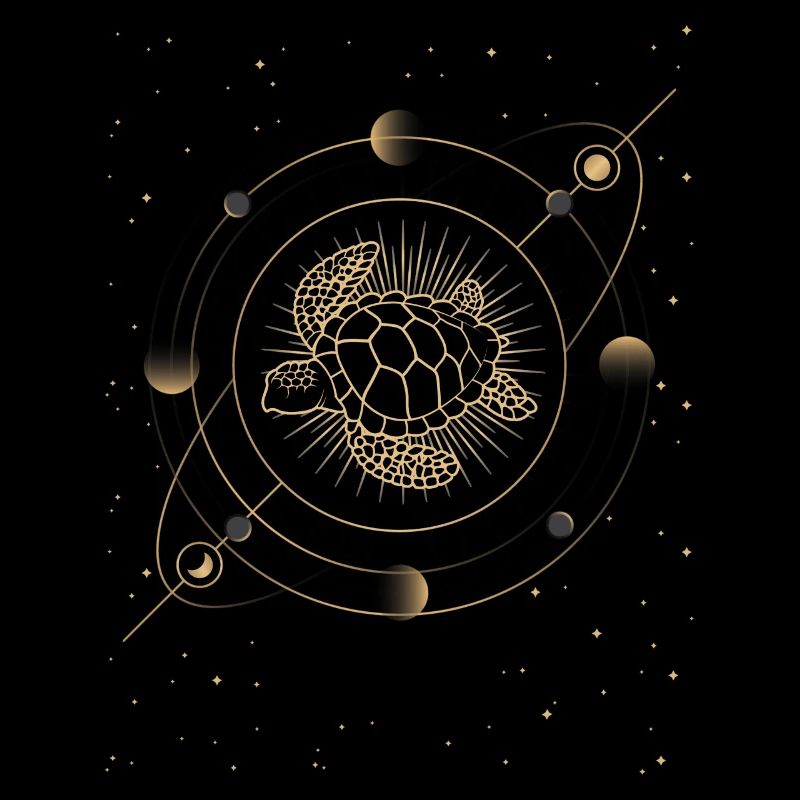 Tortue céleste dans le cosmos