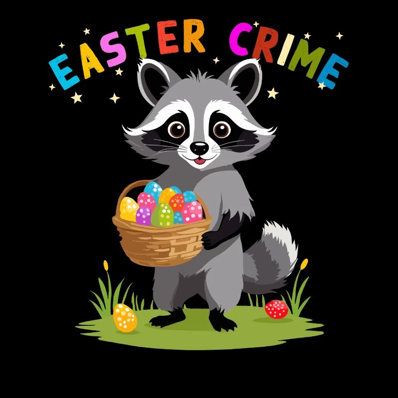 Easter Crime Raccoon Easter Bunny Fun