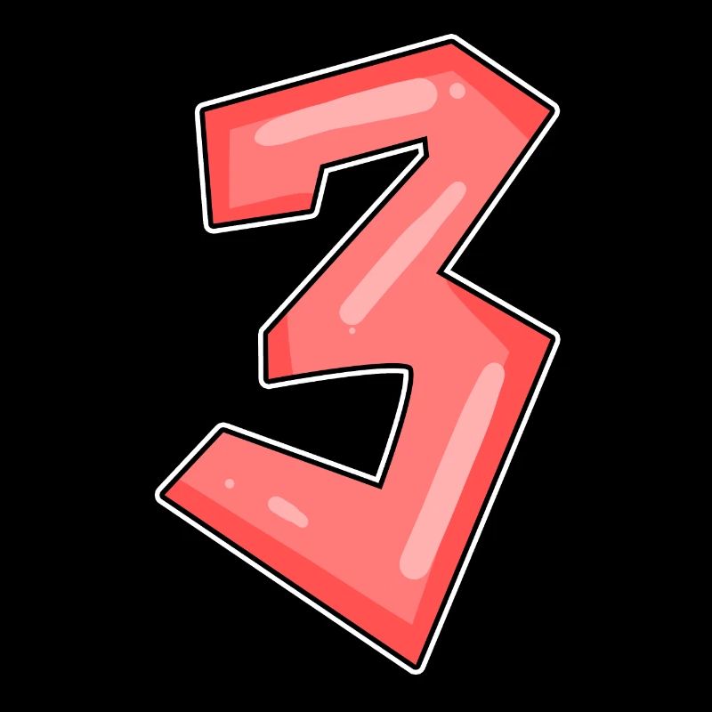 Drei - 3 - Nummer 3 - Zahl 3