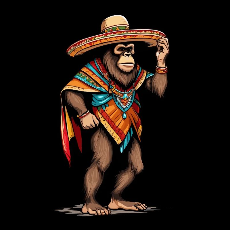 Mexikanischer Bigfoot Sasquatch Sombrero