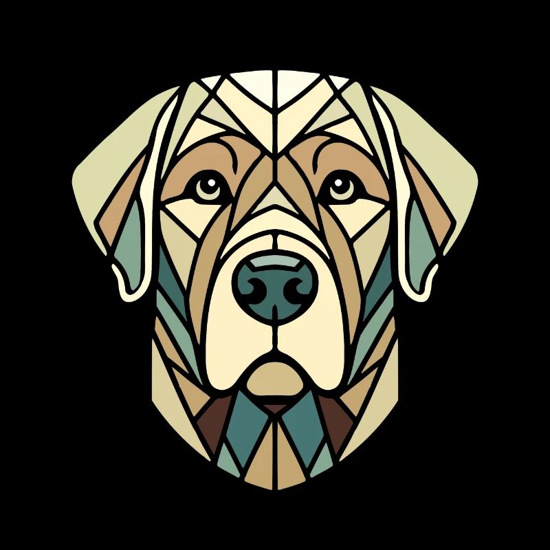 Tête labrador retriever art géométrique, polygone