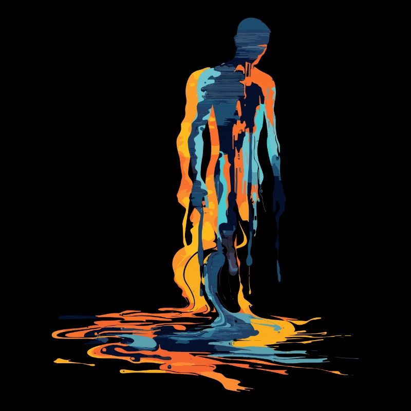 Farbexplosion Menschliche Silhouette