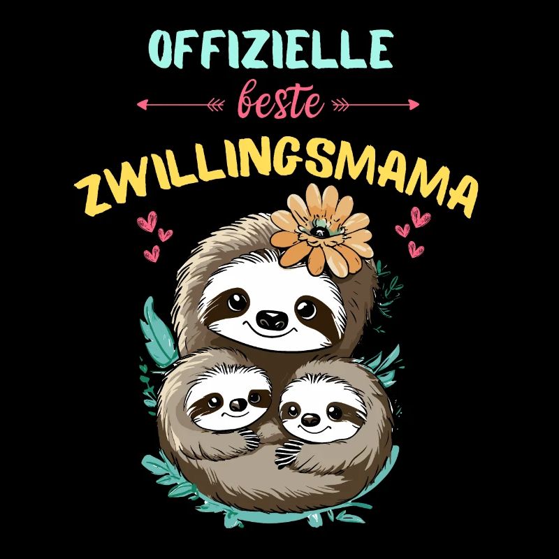 Muttertag Mama Zwillinge Faultier Niedlich Geburt