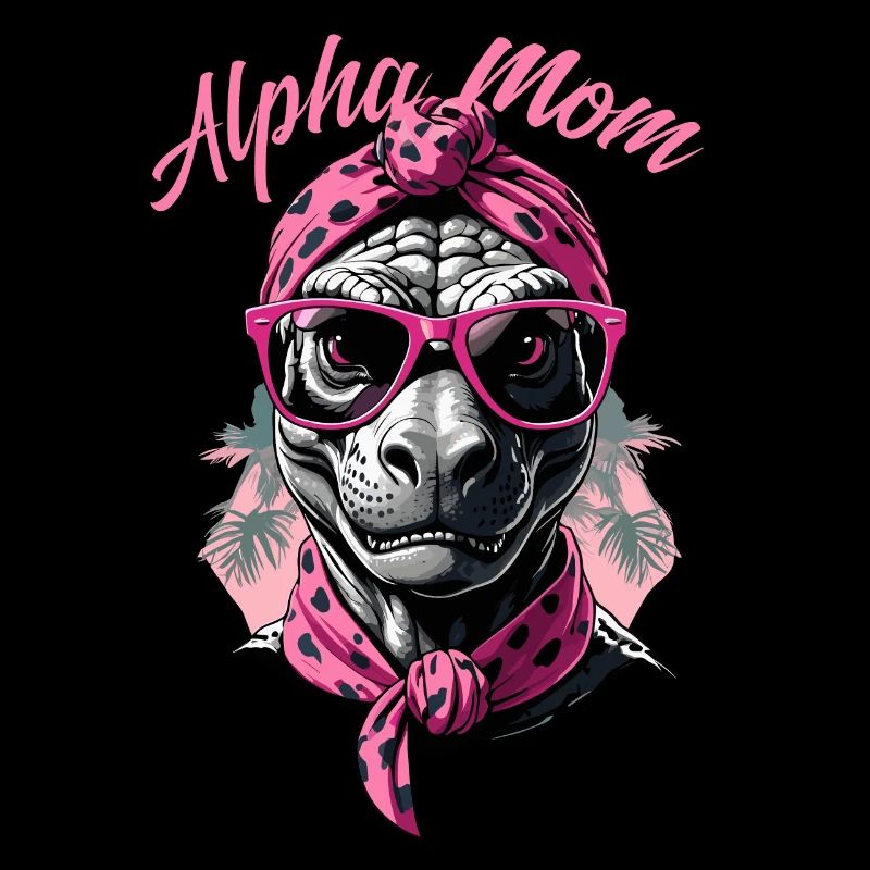 Alpha Mom Funny Iconic Dinosaur Mom