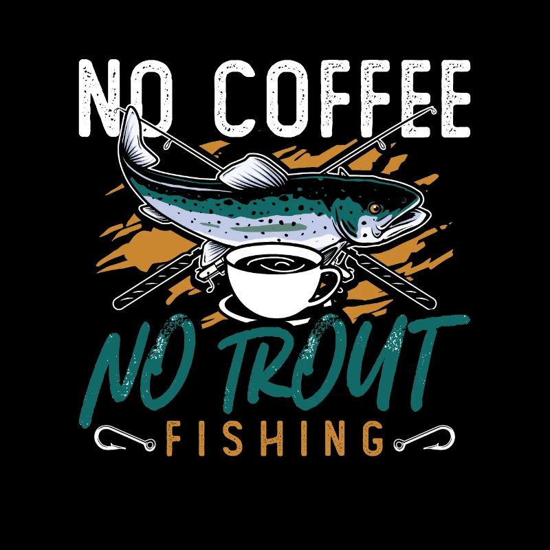 Pêcheur de truites Pas de café Pas de pêcheur amateur de café