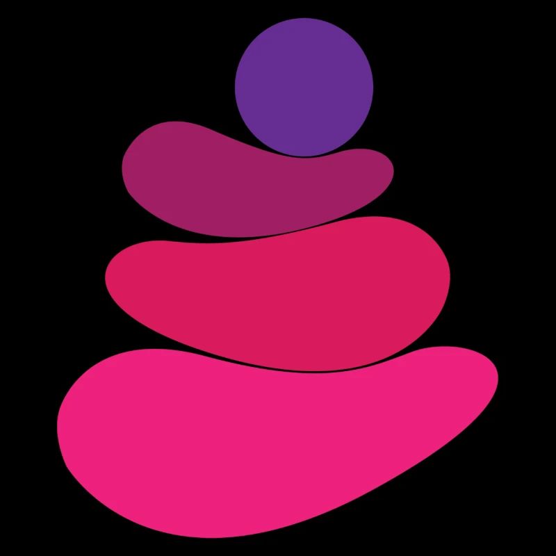 Rosafarbenes Stein-/Felsen-Logo