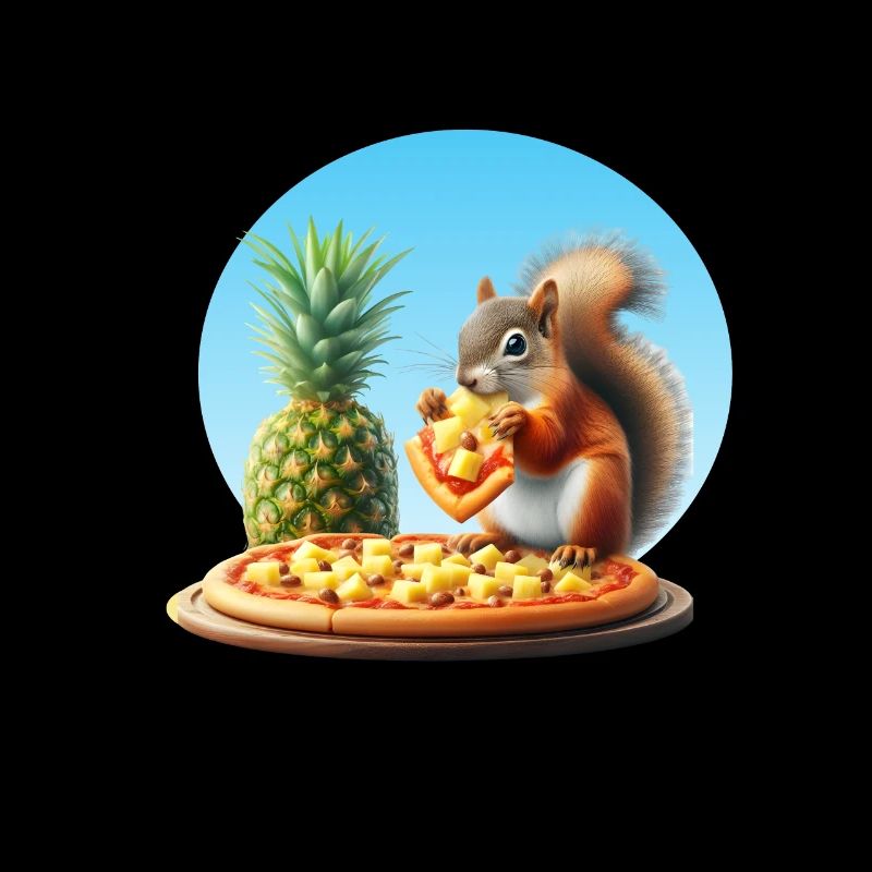 Eichhörnchen genießt Pizza