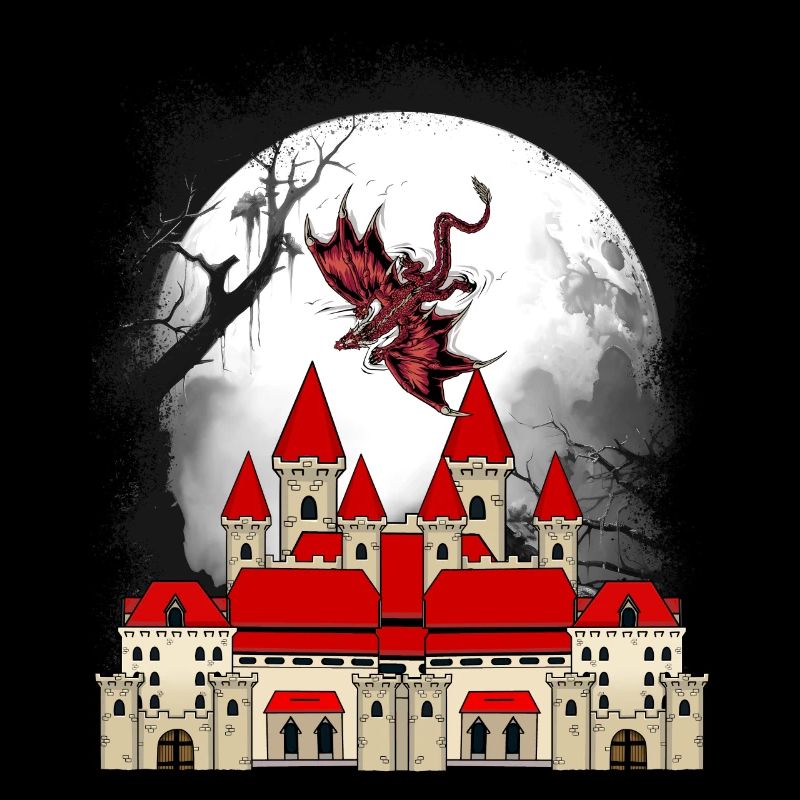 Fantasy Drache Schloss Märchen Mittelalter Drachen