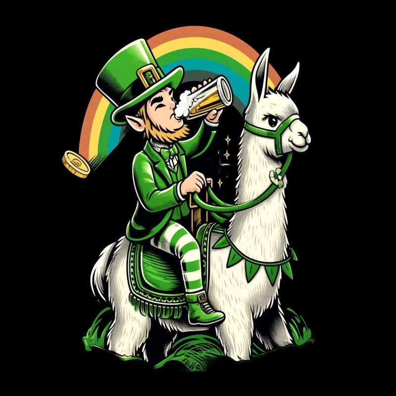 Lama Riding Leprechaun (Irish Leprechaun)