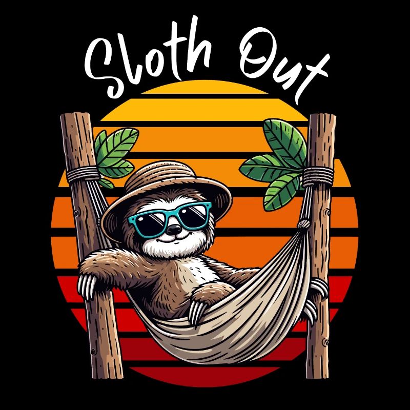 Sloth Holiday Hammock Chilling Relaxation Fun