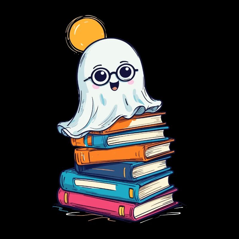 Lire Halloween Ghost Book Lover Style