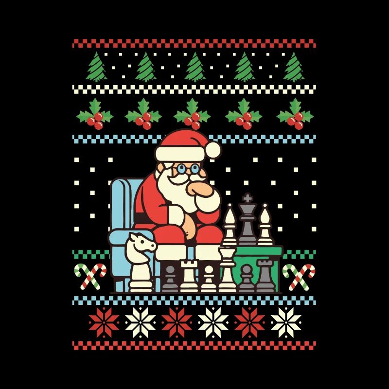 Père Noël jouant aux échecs Noël