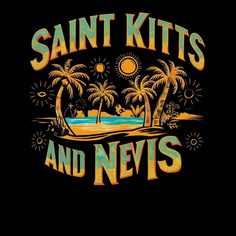 Saint Kitts And Nevis Souvenir Inselparadies Retro