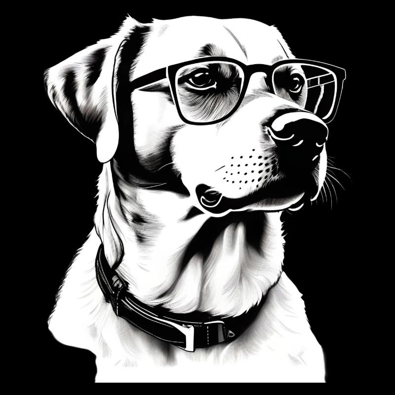 Cooler Labrador Hund mit Brille