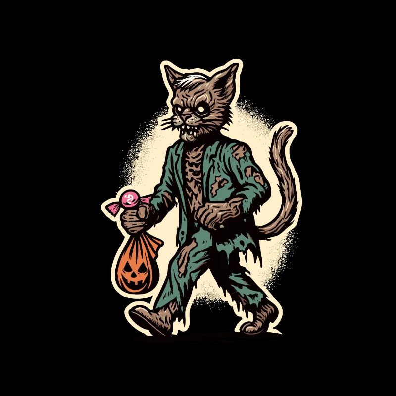 Mort-vivant Zombie Chat Mignon Halloween