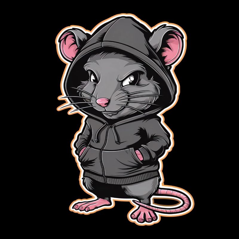 Rat cool dans un sweat à capuche élégant - Funny Animals