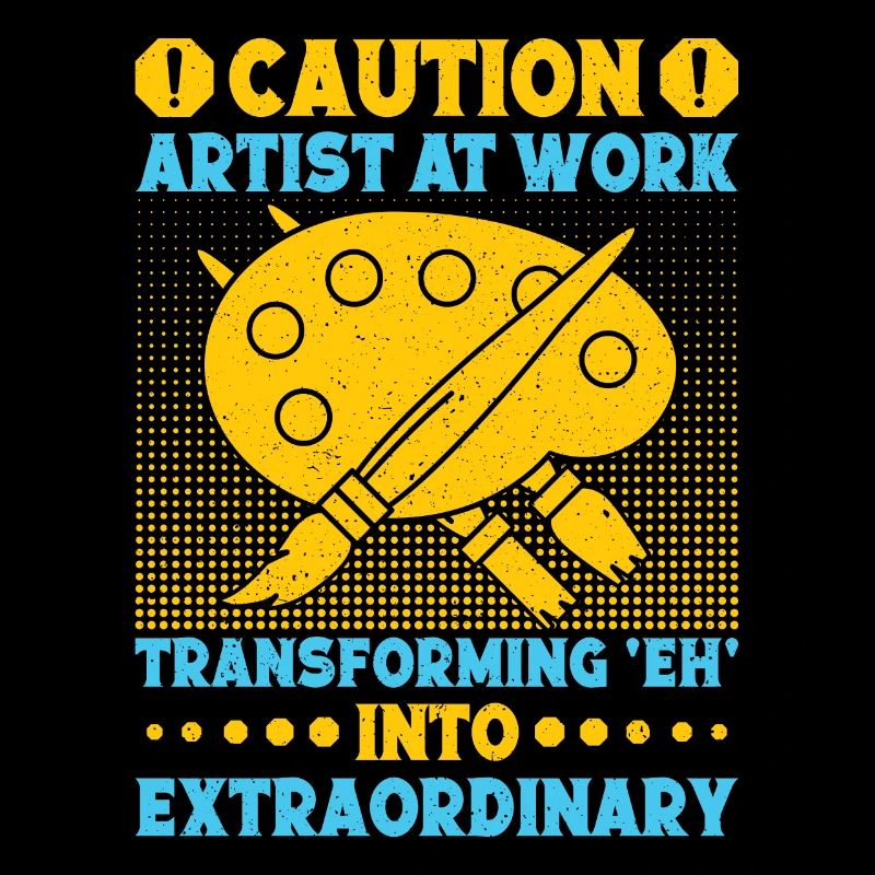 Artist Painter Graphic Caution Artist At Work Art