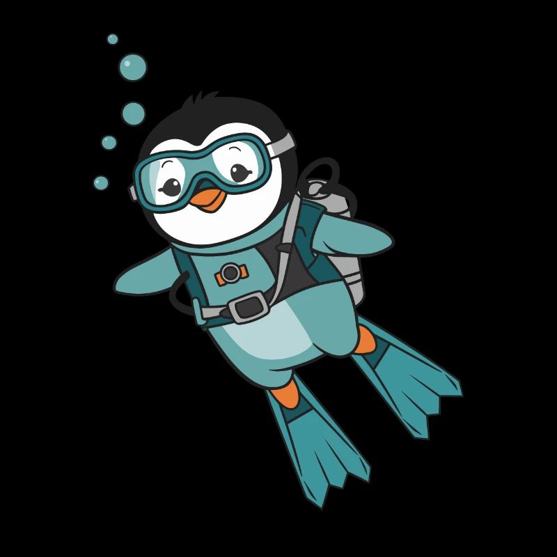 Mignon pingouin plongeur illustration