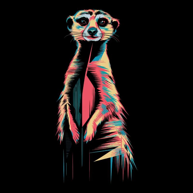 Oeuvre d’art colorée de suricate