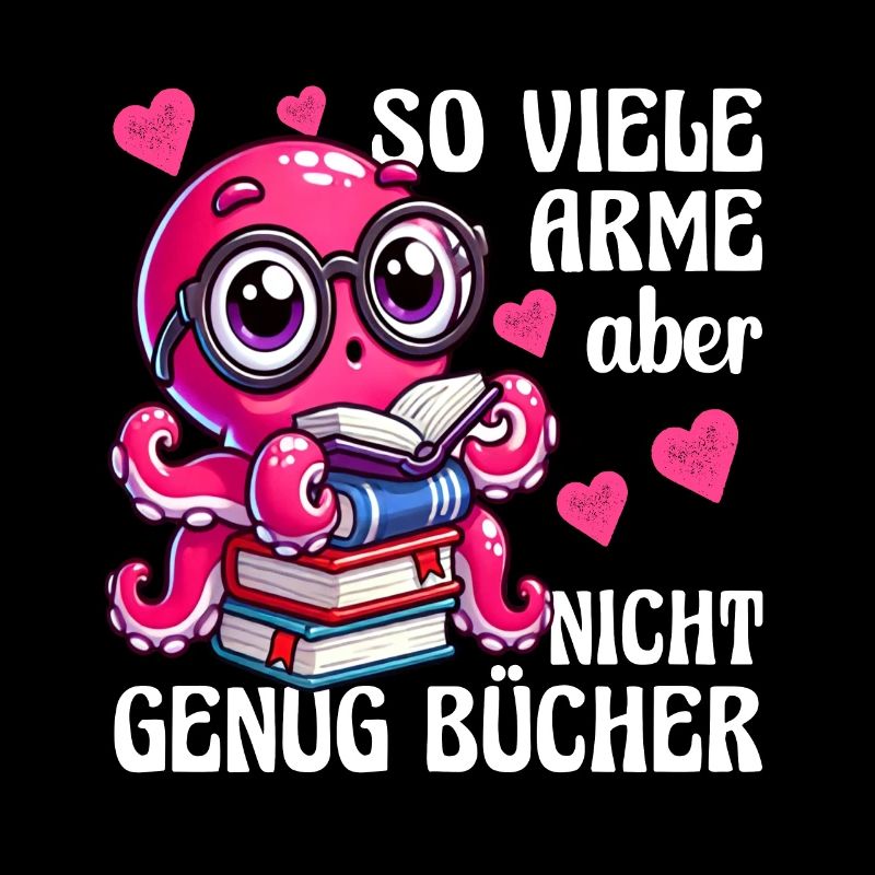 Tintenfisch mit Brille Lustiger Buchspruch