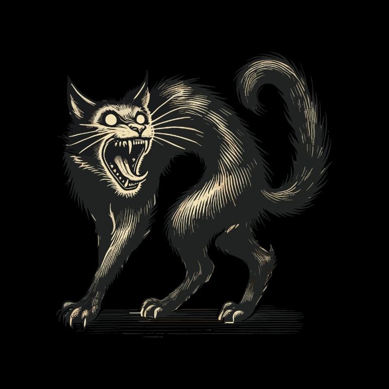 Terrible Chat Sorcière Chat d’horreur effrayant