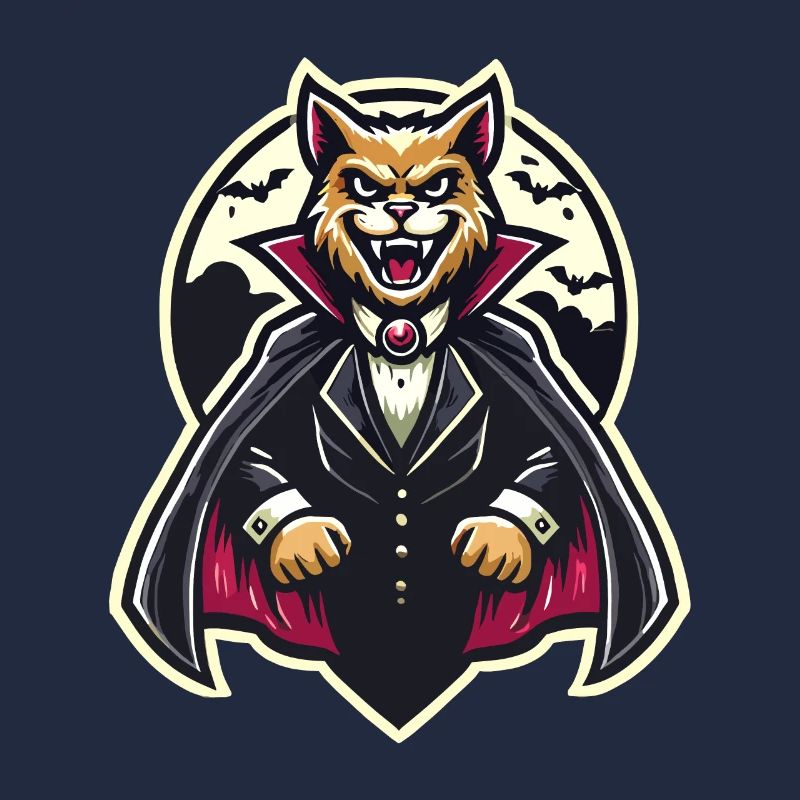Chat vampire Chat d’Halloween mignon