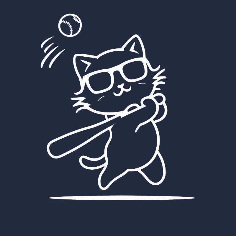 Katze Mit Sonnenbrille Beim Baseball