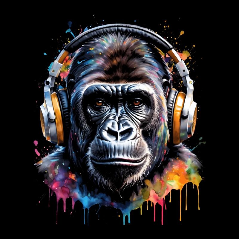 Casque Gorille Singe Coloré Animal Design Imprimer