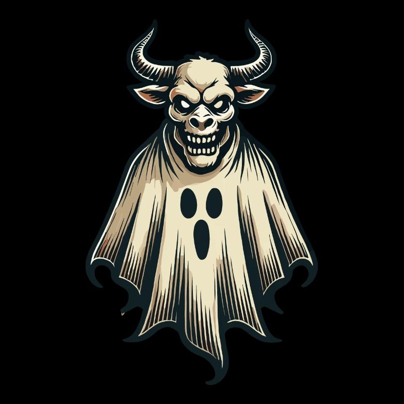 Idée de costume effrayant de vache fantôme taureau