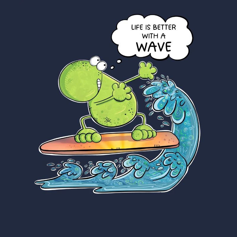 Life Is Better With A Wave Surfer Frog Surfing