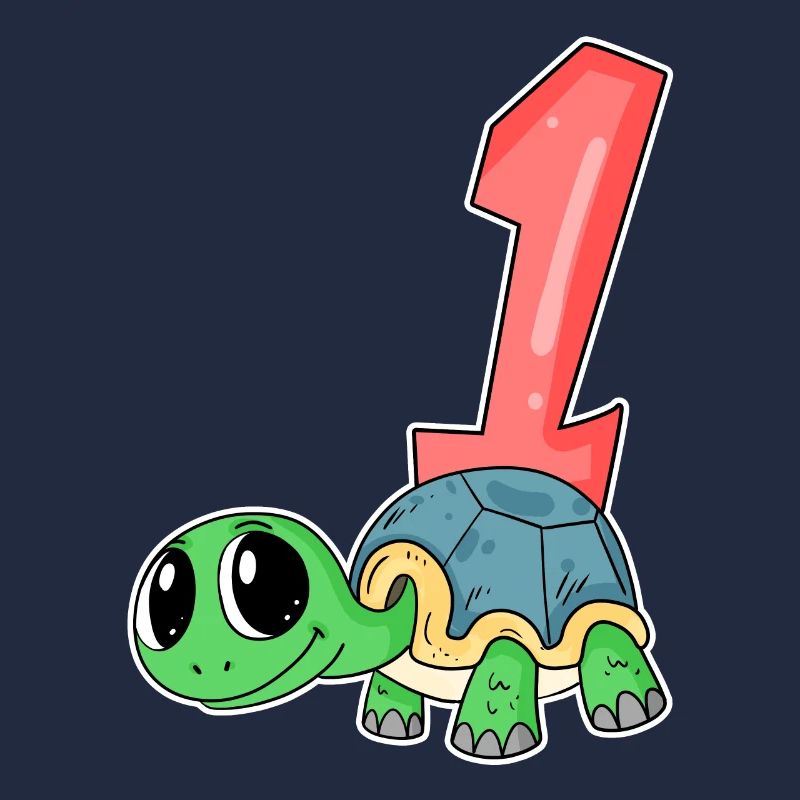 Number 1 Number One - Turtle Motif