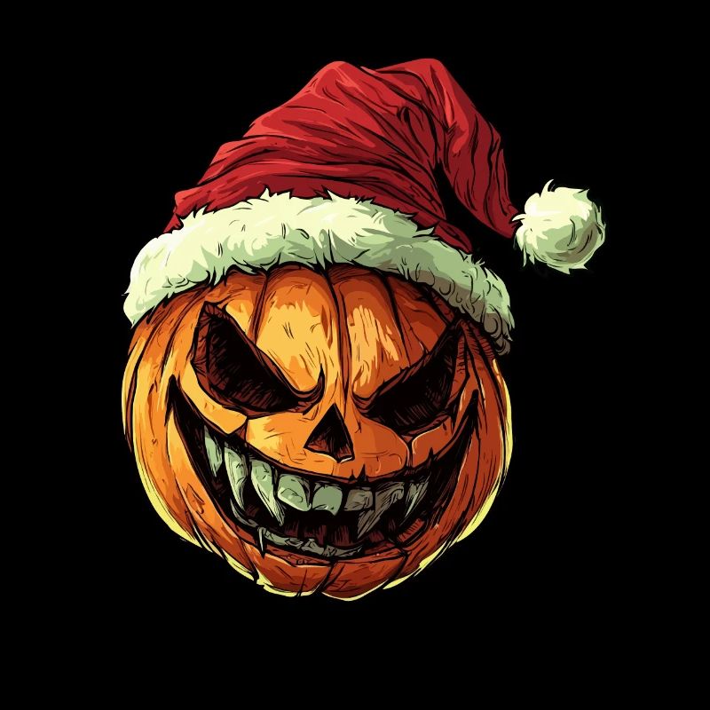 Halloween Gift Pumpkin with Santa Hat Decoration