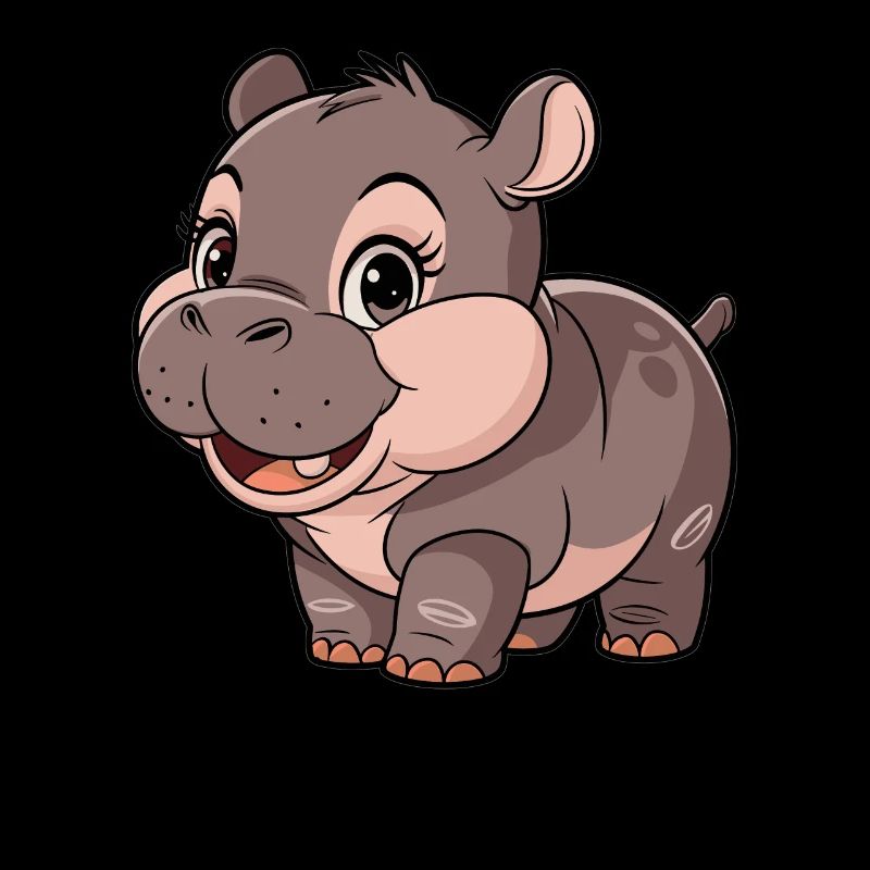 Süßes Cartoon Hippo - Moo Deng Hippo