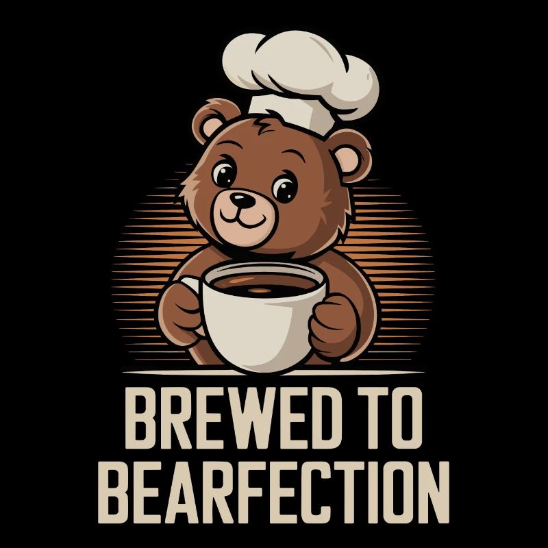 Coffee Lover Bear with Cute Hatter