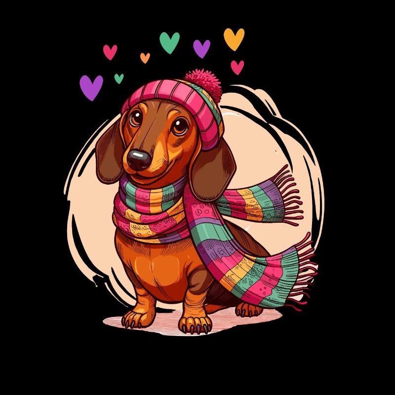 Chien Teckel Coeur Teckel Amour Teckel Propriétaire Drôle