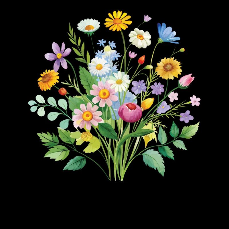 Illustration de bouquet de fleurs sauvages colorées