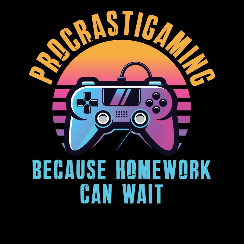 Gamer Procrastigame Devoirs Jeux