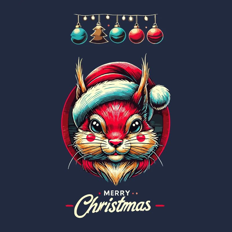 Merry Christmas Squirrel Motif