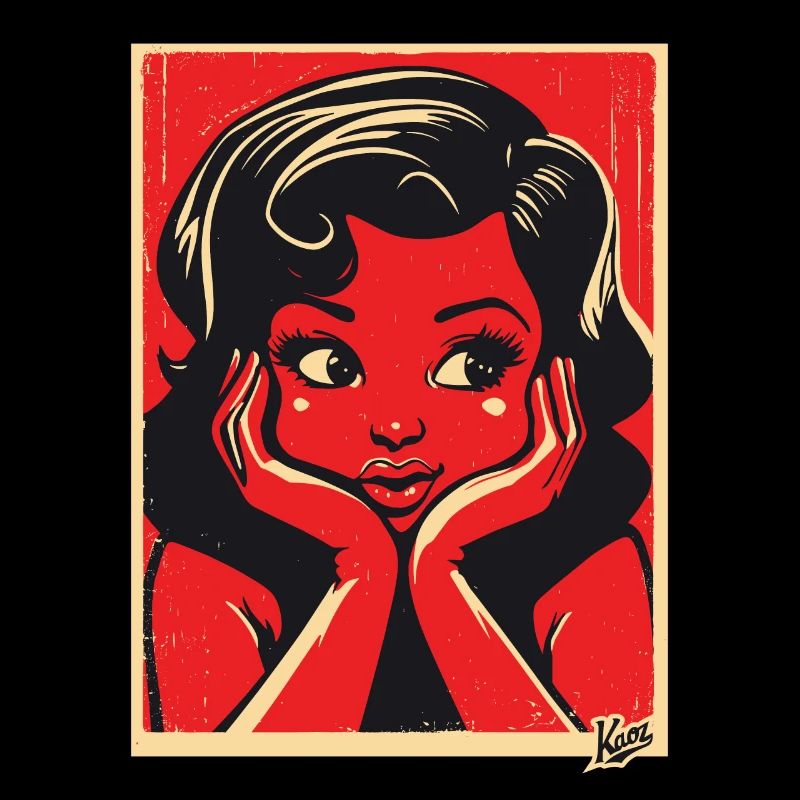 Retro-Cartoon-Mädchen