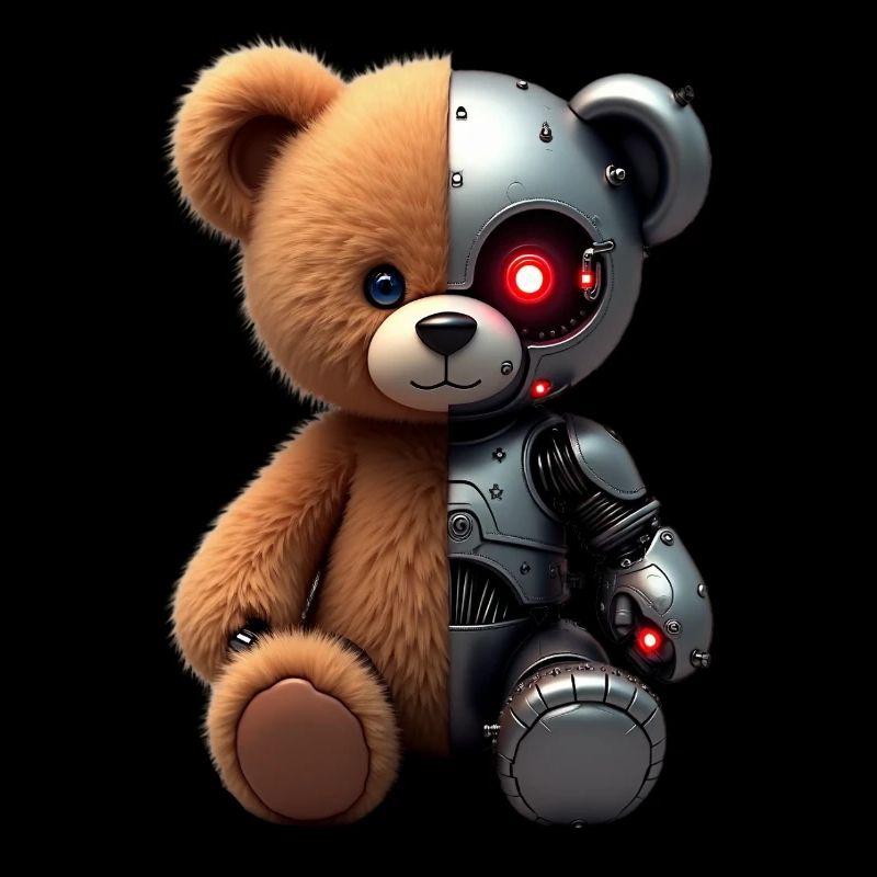 Funny Robot Tech Teddy Bear Cyborg Animal Bear