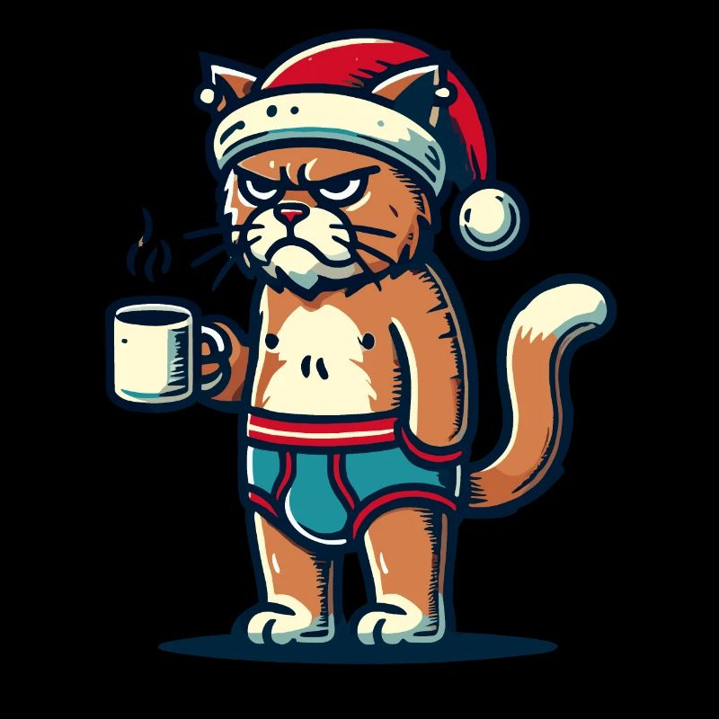 Chat Noël drôle