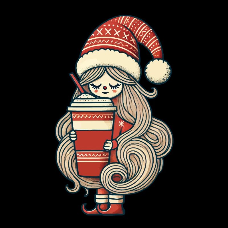 Weihnachten Gnom Mit Kaffee In Der Hand